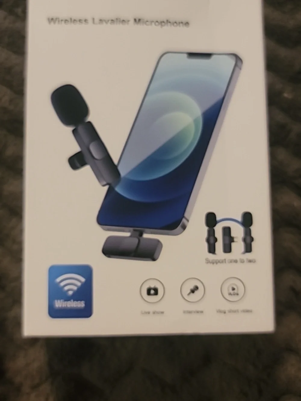 Wireless Lavalier Microphones (Two In Box)for iPhone Smartphones - Black